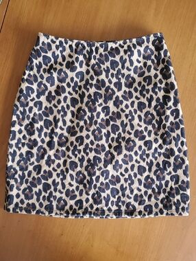 twik Leopard-Print Mini Skirt in Cream and Brown